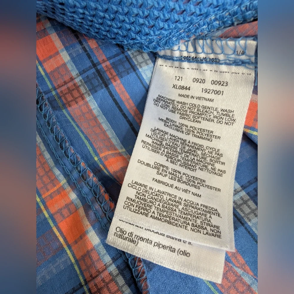 Columbia PFG Omni-Shade Long Sleeve Shirt Women's M Blue Coral Pink Plaid - Picture 14 of 16